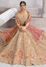 Load image into Gallery viewer, Beige Banarasi Silk Circular Lehenga Choli
