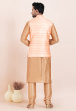 Load image into Gallery viewer, Beige Banarasi Silk Kurta Pajama With Jacket
