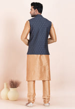 Load image into Gallery viewer, Beige Banarasi Silk Kurta Pajama With Jacket
