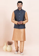 Load image into Gallery viewer, Beige Banarasi Silk Kurta Pajama With Jacket
