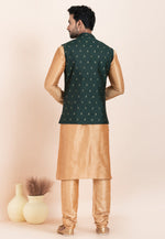 Load image into Gallery viewer, Beige Banarasi Silk Kurta Pajama With Jacket
