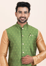 Load image into Gallery viewer, Beige Banarasi Silk Kurta Pajama With Jacket
