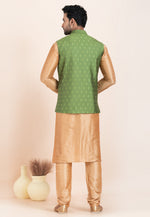Load image into Gallery viewer, Beige Banarasi Silk Kurta Pajama With Jacket
