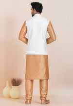 Load image into Gallery viewer, Beige Banarasi Silk Kurta Pajama With Jacket

