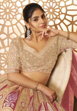 Load image into Gallery viewer, Beige Banarasi Silk Lehenga Choli For Wedding
