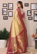 Load image into Gallery viewer, Beige Banarasi Silk Saree With Blouse
