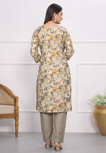 Load image into Gallery viewer, Beige Chanderi Kurta Set With Pant
