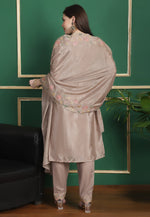 Load image into Gallery viewer, Beige Chinon Chiffon Pant Style Suit
