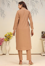 Load image into Gallery viewer, Beige Cotton Kurta Set With Pant

