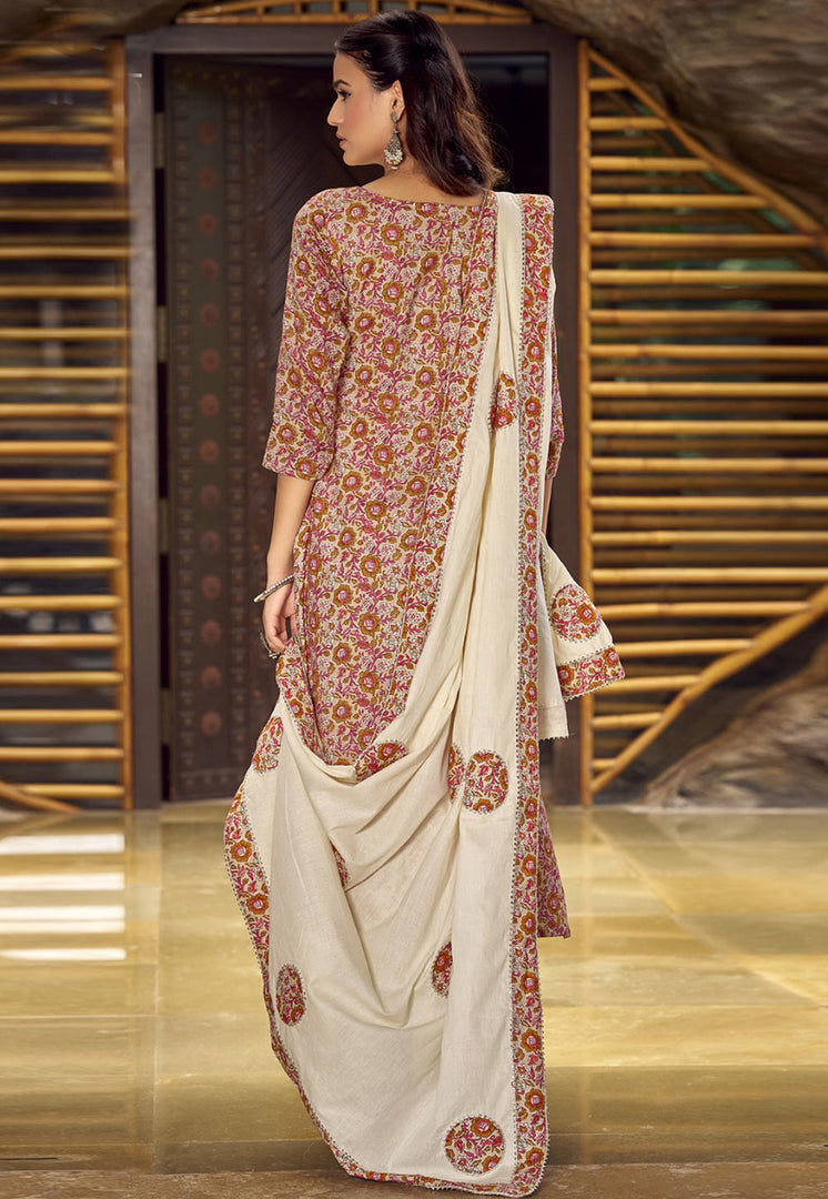 Beige Cotton Pant Style Suit