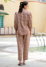 Load image into Gallery viewer, Beige Cotton Printed Co-Ords Set
