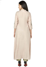 Load image into Gallery viewer, Beige Cotton Rayon Readymade Pant Style Suit
