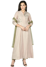 Load image into Gallery viewer, Beige Cotton Rayon Readymade Pant Style Suit
