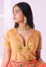 Load image into Gallery viewer, Beige Cotton Readymade Blouse
