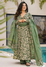 Load image into Gallery viewer, Beige Cotton Readymade Palazzo Suit
