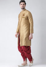 Load image into Gallery viewer, Beige Dupion Silk Dhoti Kurta
