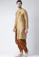 Load image into Gallery viewer, Beige Dupion Silk Dhoti Kurta
