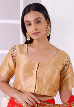 Load image into Gallery viewer, Beige Dupion Silk Readymade Blouse
