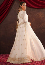 Load image into Gallery viewer, Beige Faux Georgette Readymade Long Anarkali Suit

