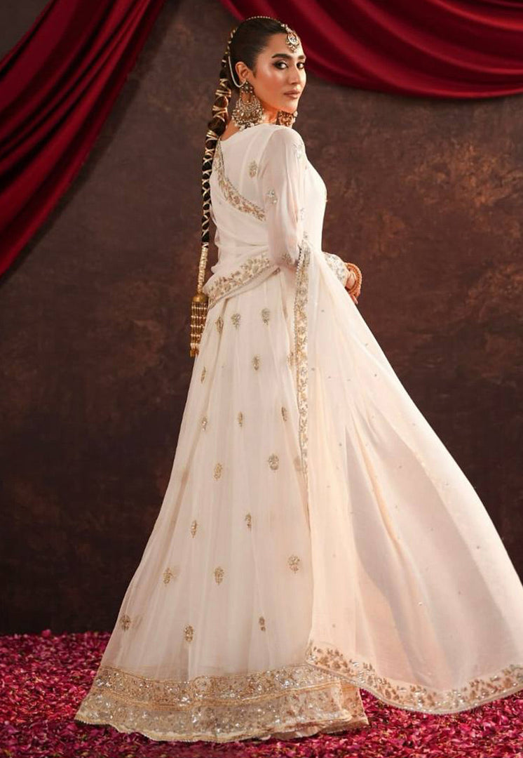 Beige Faux Georgette Readymade Long Anarkali Suit