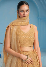 Load image into Gallery viewer, Beige Georgette Circular Lehenga Choli
