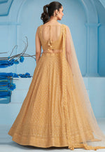 Load image into Gallery viewer, Beige Georgette Circular Lehenga Choli

