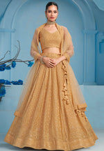 Load image into Gallery viewer, Beige Georgette Circular Lehenga Choli

