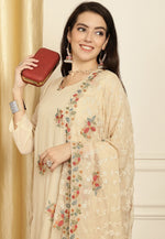 Load image into Gallery viewer, Beige Georgette Pant Style Suit
