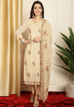 Load image into Gallery viewer, Beige Georgette Pant Style Suit
