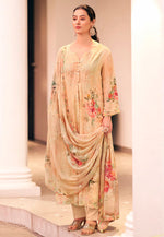 Load image into Gallery viewer, Beige Georgette Pant Style Suit
