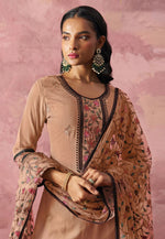 Load image into Gallery viewer, Beige Georgette Readymade Pakistani Suit
