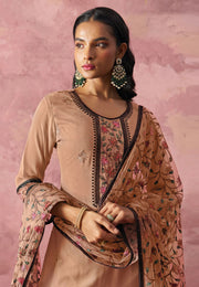 Beige Georgette Readymade Pakistani Suit