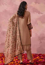 Load image into Gallery viewer, Beige Georgette Readymade Pakistani Suit
