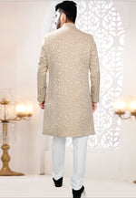 Load image into Gallery viewer, Beige Jacquard Indo Western Suit
