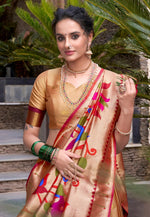 Load image into Gallery viewer, Beige Jacquard Silk Lehenga Choli
