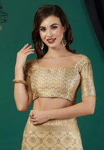 Load image into Gallery viewer, Beige Kanjivaram Silk Saree With Blouse
