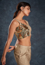 Load image into Gallery viewer, Beige Linen Printed Co-Ords Set
