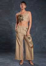 Load image into Gallery viewer, Beige Linen Printed Co-Ords Set
