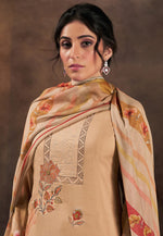 Load image into Gallery viewer, Beige Muslin Pant Style Suit
