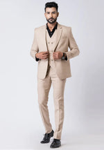 Load image into Gallery viewer, Beige Polyester Tuxedos Suit
