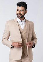 Load image into Gallery viewer, Beige Polyester Tuxedos Suit
