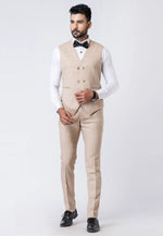 Load image into Gallery viewer, Beige Polyester Tuxedos Suit
