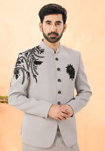 Load image into Gallery viewer, Beige Rayon Jodhpuri Suit
