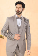 Load image into Gallery viewer, Beige Rayon Tuxedos Suit
