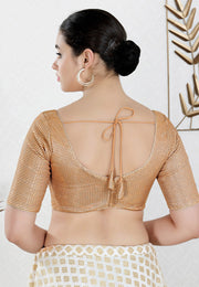 Beige Shimmer Readymade Blouse