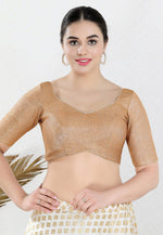 Load image into Gallery viewer, Beige Shimmer Readymade Blouse
