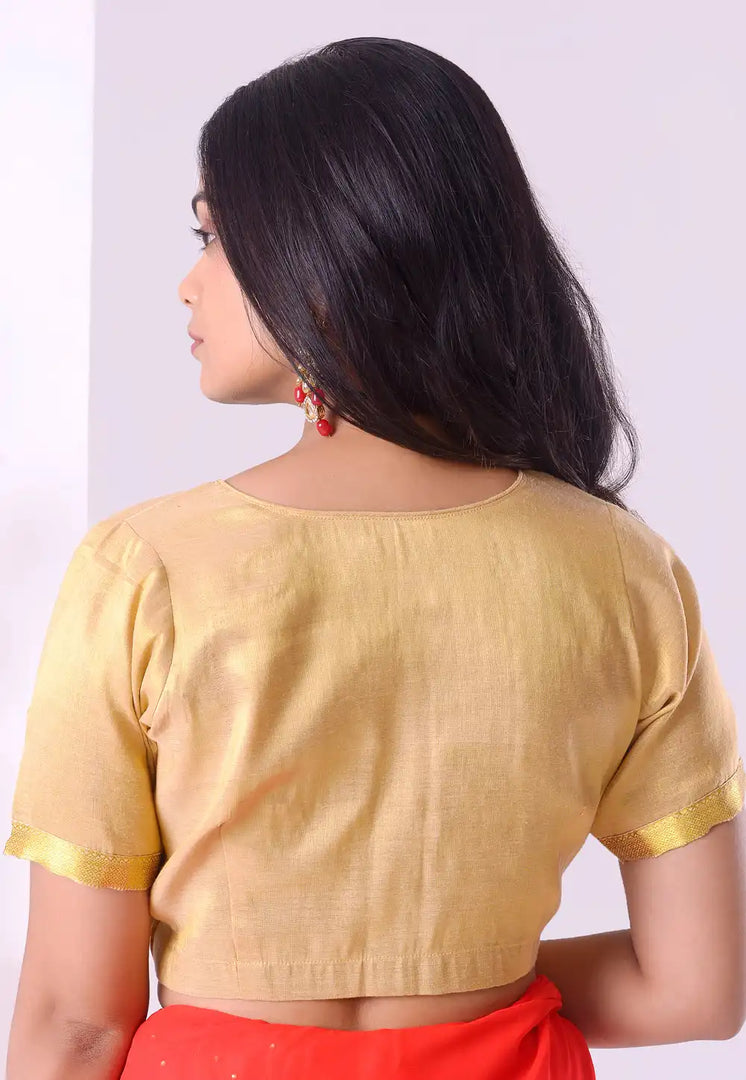 Beige Shimmer Readymade Blouse