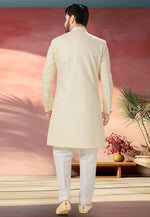 Load image into Gallery viewer, Beige Silk Indo Western Sherwani
