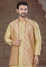 Load image into Gallery viewer, Beige Silk Indo Western Suit
