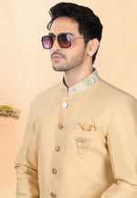 Load image into Gallery viewer, Beige Silk Indo Western Suit

